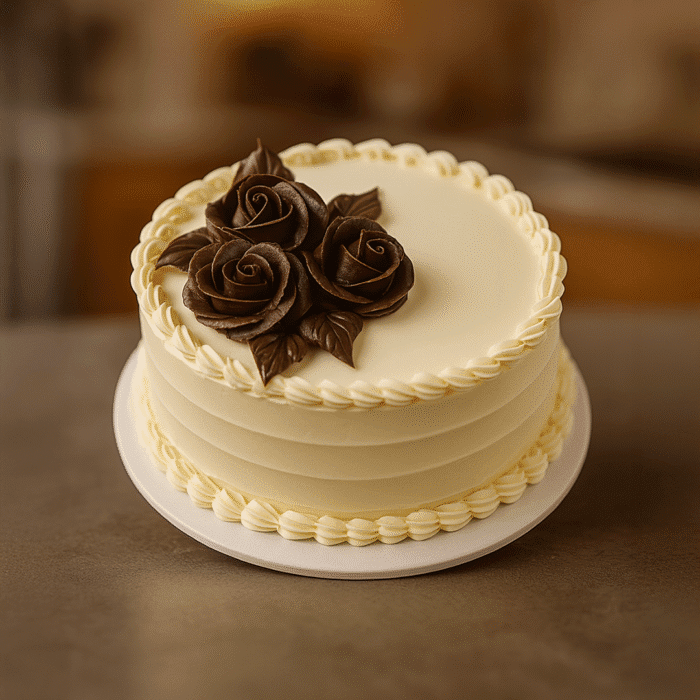 Birthday Cake With Black Rose - Image 1