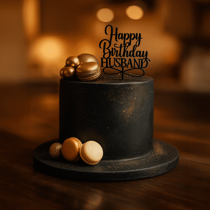 Black Ferrero Rocher Birthday Cake - Image 1