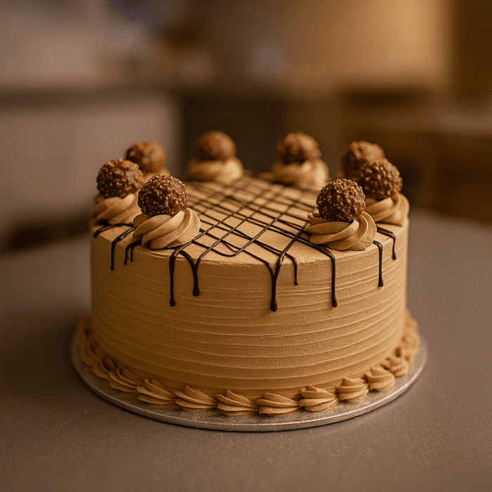 Chocolate Cream & Sponge with Ferrero Rocher on Top - Image 1