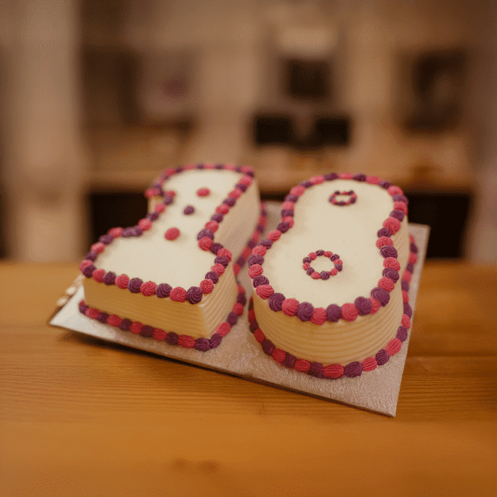 Pink & Purple Number Cake - Image 1