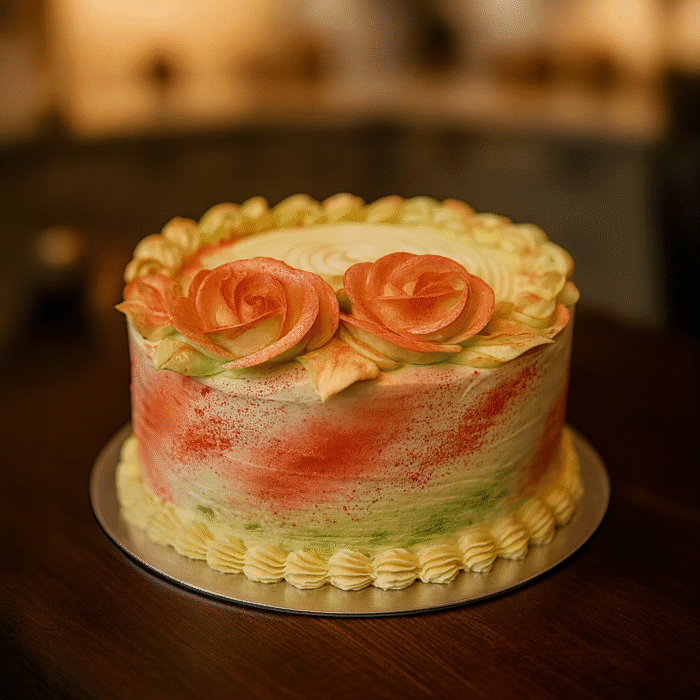Pink Rose Butter Cream Cake - Image 1