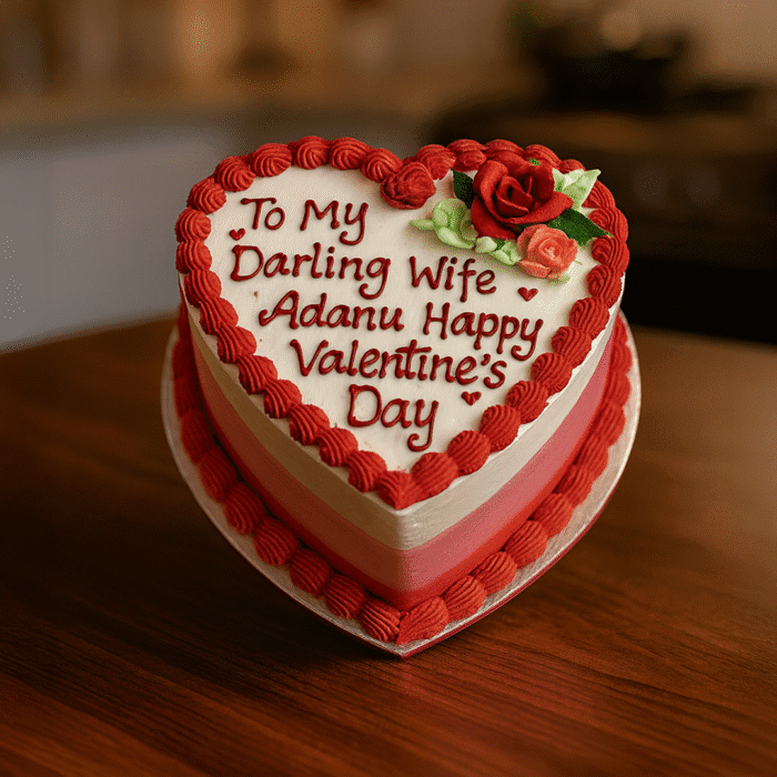 Red Roses Heart Shape Cake - Image 1