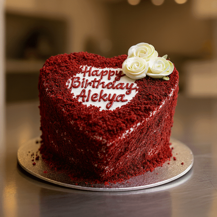 Red Velvet Heart Shape Cake - Image 1