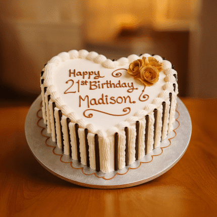 Victoria Sponge Heart Shape Cake with Milk Chocolate Sticks