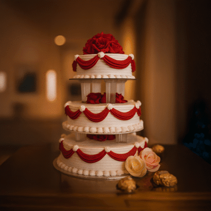 Multi Colour Flower Wedding Cake (4 tier)
