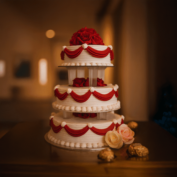 Multi Colour Flower Wedding Cake (4 tier) - Image 1