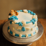 Vanilla Blue Round Cake