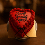 Vintage Red Heart Cake