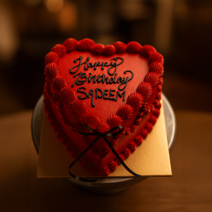 Vintage Red Heart Cake